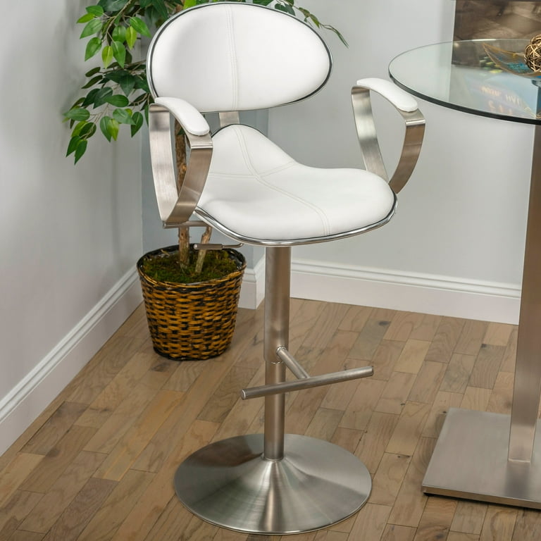 Mix brushed stainless steel adjustable height swivel on sale bar stool