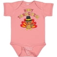 thumbnail image 3 of Inktastic Happy Thanksgiving Cute Turkey in Pilgrim Hat Boys or Girls Baby Bodysuit, 3 of 5