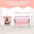 thumbnail image 4 of INFANS 3 in 1 Baby Bassinets, Bedside Sleeper for Newborn, Folding Crib with Mattress, Travel Bag, Wheels, 4-Sided Mesh, Easy to Assemble Cradle Co Sleeper Stationary Rock, Pink, 4 of 6