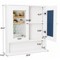 thumbnail image 3 of ASJMR Bathroom Wall Cabinet with Mirror, Bathroom Medicine Cabinet with 2 Doors , Wall-mounted Storage Cabinet with Adjustable Shelves (Suitable for Bathrooms, Laundry Rooms and Kitchens), White, 3 of 9