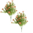 thumbnail image 2 of 2Pcs Realistic Artificial Flowers Cemetery Bouquet Plastic Memorial Flowers for Hanging Window Box Home Table Centerpieces Decor, 13X2In (Green2), 2 of 5