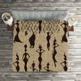 thumbnail image 2 of Ambesonne Afro Quilted Coverlet 3 Pcs, Woman Geometric, King Size, Brown and Tan, 2 of 2