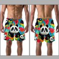 thumbnail image 3 of luoweisi Men's Beach Shorts Quick Dry Swim Trunks with Mesh Lining Panda S, 3 of 5
