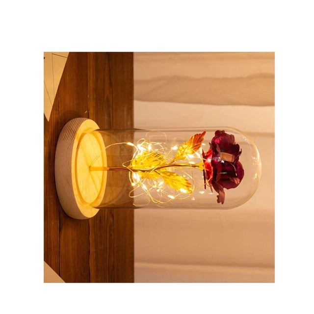 Bearachild Eternal Rose Flower Rose Lámpara LED Decoración para el hogar Boda Navidad Día de San Valentín Kits de decoración para fiestas No. 4 Bearachild HA027172-04