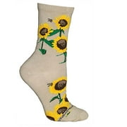 Wheel House Designs Socks - Sunflowers on Khaki - 10-13