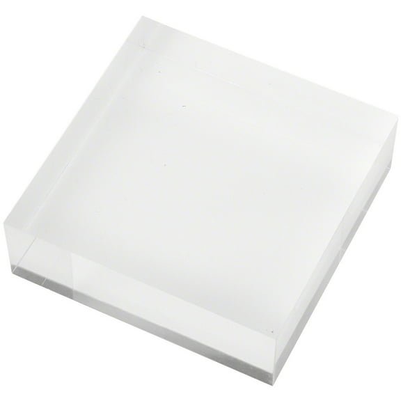 Plymor Clear Polished Acrylic Square Display Block, 1" H x 3" W x 3" D
