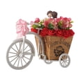 thumbnail image 2 of Bicicleta de tres ruedas con flores artificiales para decoración, carrito de flores decorativo, manualidades, soporte floral con forma de bicicleta, 2 of 8