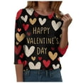 thumbnail image 6 of felwors 3/4 Length Sleeve Womens Tops, Spring Summer Tops Crew Neck Floral Print Workout Shirts for Women Loose Fit (Black, XXXL), 6 of 9
