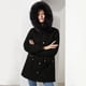 thumbnail image 3 of Chaquetas y abrigos casuales con capucha de manga larga para mujer, chaqueta acolchada de polar con cuello y capucha, abrigo cálido para mujer, 3 of 8