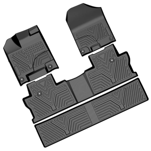 RVNI Floor Mats for 2017-2023 Honda Ridgeline Crew Cab Rubber All Season Liner Protection