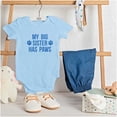 thumbnail image 3 of My Big Sister Has Paws Romper Boys or Girls Infant Baby Brisco Brands 18M, 3 of 6