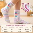 thumbnail image 6 of EALLCO Girls Crew Socks 12 Pairs Colorful Pattern Soft Breathable Casual Kids Socks, 6 of 6