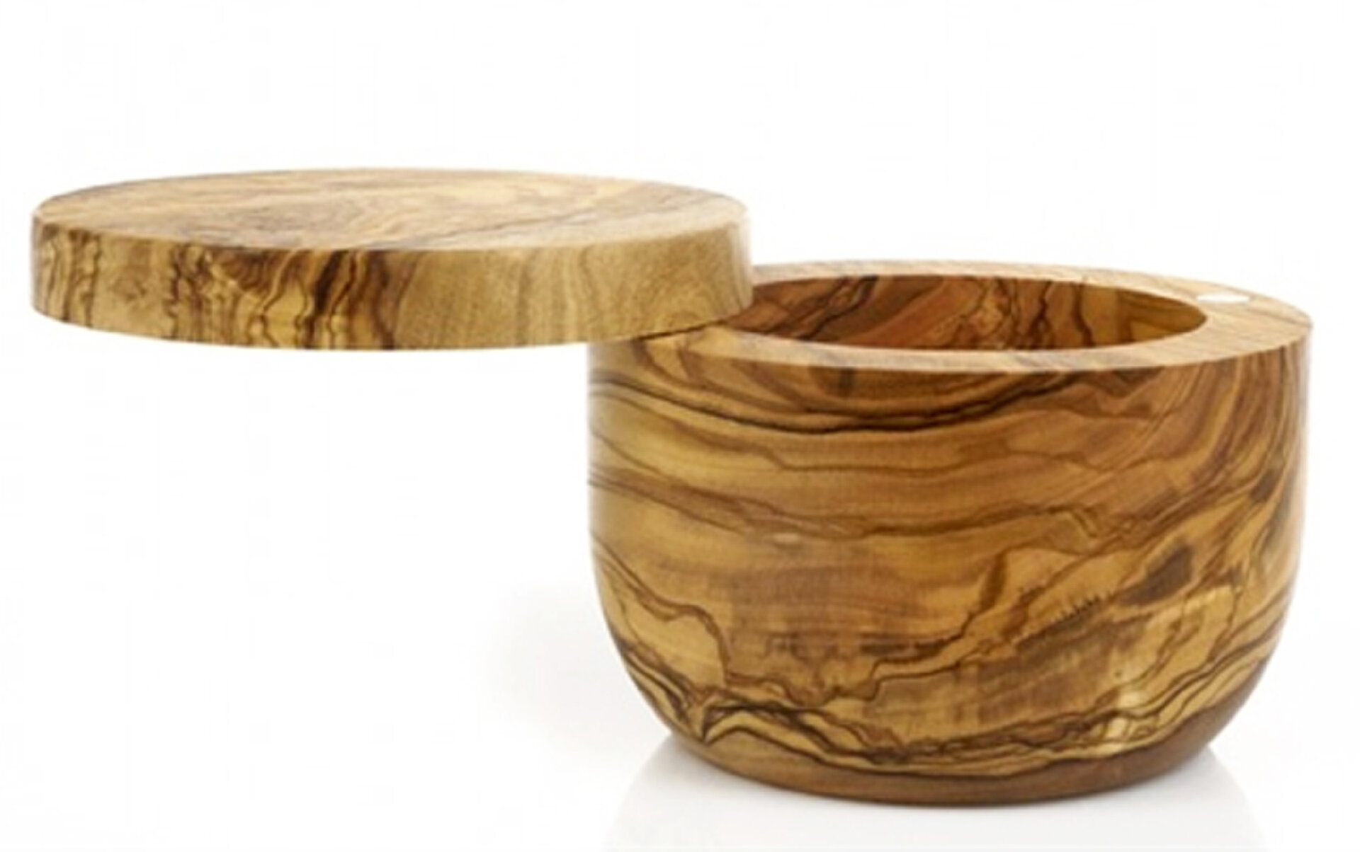 Berard Salt Box with Lid Olive Wood