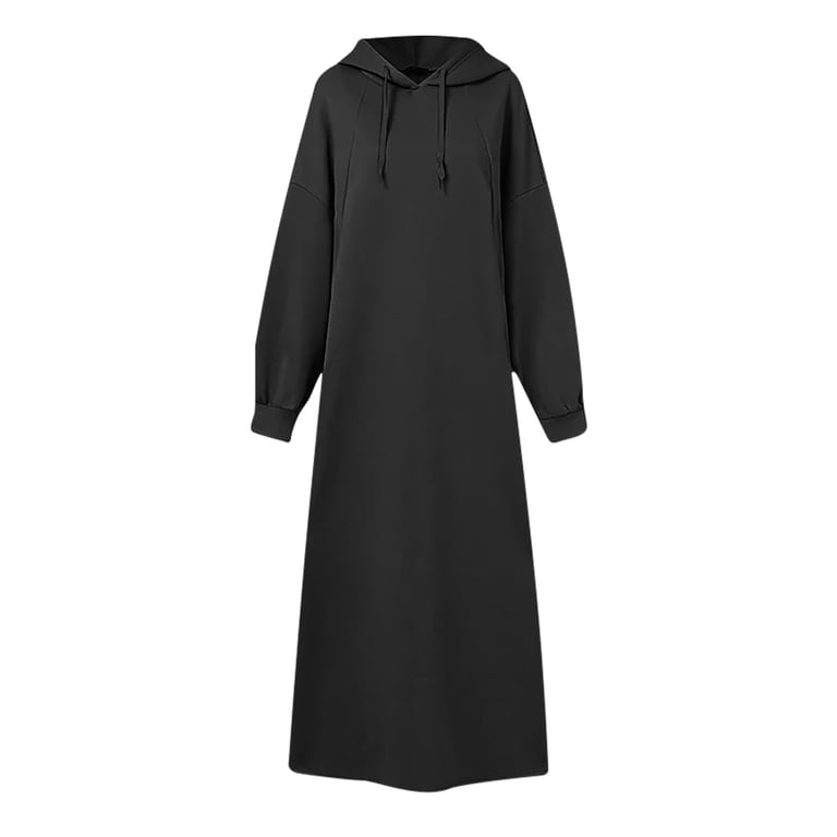 long sweater dress with hoodie Marcella Elba Long Sleeve Sweatshirt Dress in Olive | Women's Size Medium | Midweight French Terry