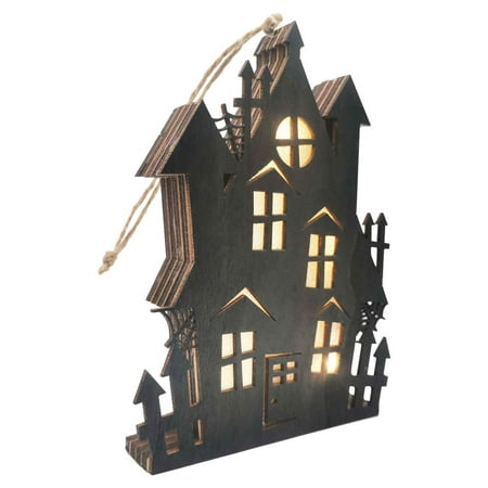 

Honeeladyy Clearance under 5$ Halloween Wooden Lighting Wooden Castle Haunted House Modeling Lighting Pendant Pendant Desktop Window Decorations