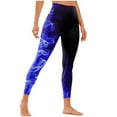 thumbnail image 5 of Sakmal High Waisted Leggings Women Butt Lifting Compression Blue Soft Yoga Pants Gym Flame Print Long Leggings, 5 of 6