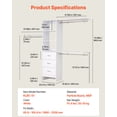 thumbnail image 2 of VEVOR Système de Placard avec 3 Tiroirs, Organisateurs de Placard en Bois à Hauteur Réglable, Organisation de Garde-Robe Moderne avec 3 Tringles à Cintres Rétractables, Rangement de Vêtements Autoportant, Blanc, 2 of 9