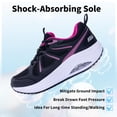 thumbnail image 4 of Womens Walking Shoes with Arch Support Orthotic Sneakers for Plantar Fasciitis Heel and Foot Pain Relief Tennis BlackRed Size 10.5, 4 of 7