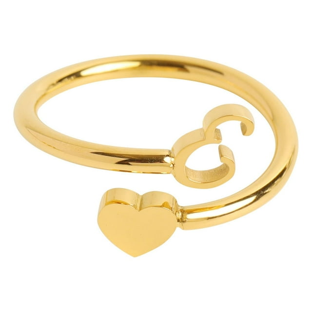 Bague Cœur Initiale pour Ma Petite-Fille, Bijou de Mode pour Elle