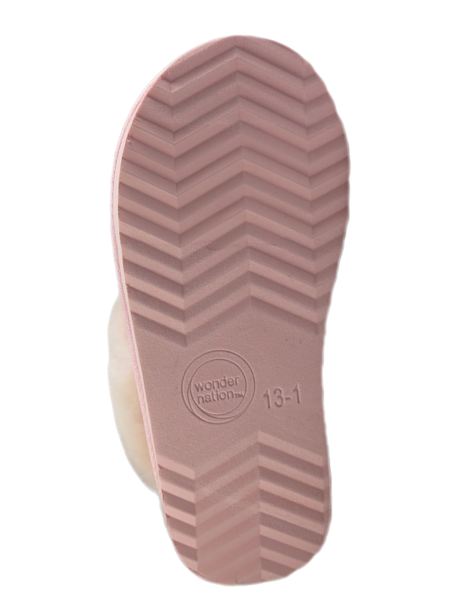 Wonder Nation Girls Scuff Slippers With Faux Fur Trim