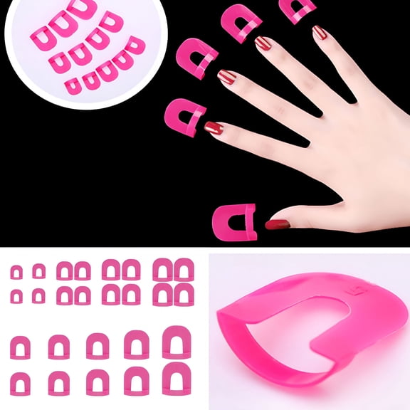 RAGUPEL Nail Polish Protector for Fingers UV Cuticle Protector for Nail Painting U Shaped Nail Protector Nail Stickers Tape Spill Proof Stickers Nails Stamp Nails Art(Pink)