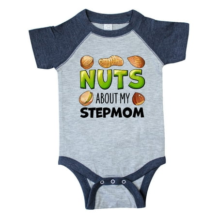 

Inktastic Nuts About My Stepmom Peanut Almond Pistachio Gift Baby Boy or Baby Girl Bodysuit