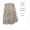 saney BWKCM20024 24 oz. CutEnd Banded Cotton Mop Heads White (12/Carton)