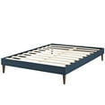 thumbnail image 3 of Modern Contemporary Urban Design Bedroom Full Size Platform Bed Frame, Fabric, Navy Blue, 3 of 5