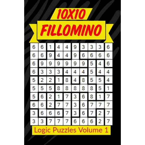 10x10 Fillomino Logic Puzzles Volume 1: 180 Medium to Hard Brain Teaser Puzzles for Adults and Kids (Paperback)