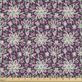 thumbnail image 2 of Ambesonne Floral Fabric by the Yard Upholstery, Lace Like Floral Elements, 1 Yard, Plum and Ivory, 2 of 5