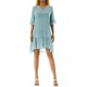 thumbnail image 2 of SAYOO Vestido de Mujer, Cuello en V, Sólido, con Volantes, Suelto, de Verano, Casual, Vestido de Playa SAYOO Sexy, 2 of 9