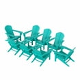 thumbnail image 6 of WestinTrends Dylan Plastic Adirondack Chairs Set of 8, All Weather Poly Lumber Outdoor Patio Chairs, Seashell Slat Curved Back Garden Lawn Deck Chairs, Turquoise, 6 of 8