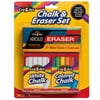 Cra-Z-Art Noiseless and Dustless Multicolor Chalk and Eraser Set, 24 Count