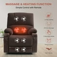 thumbnail image 3 of TEKAMON Power Recliner Chairs with Heat and Massage Zero Gravity Wall Hugger Electric Recliner for Small Space, Dark Brown, 3 of 8