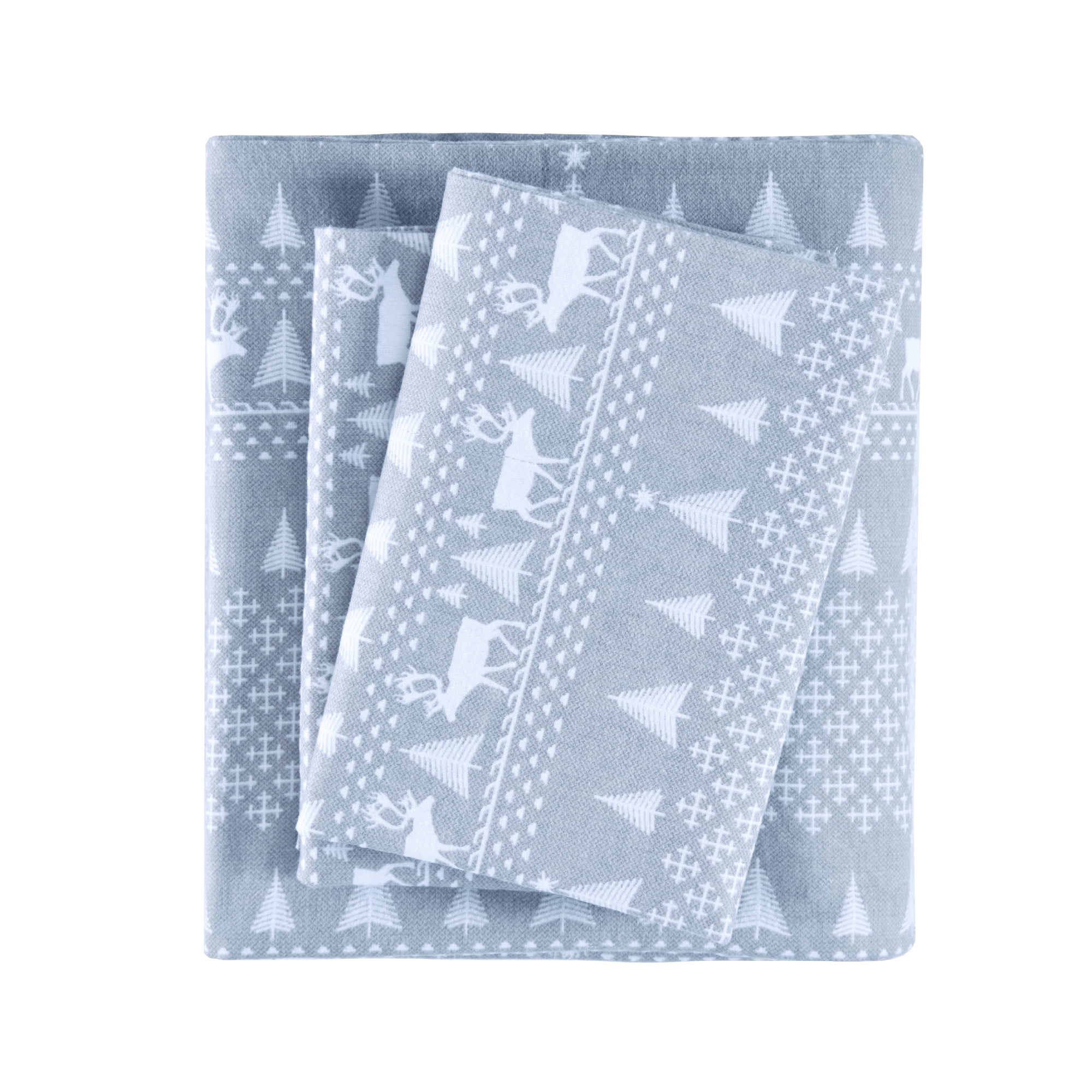 Woolrich Lodge, Cabin 160 GSM Blue Novelty Cotton Sheet Sets, California King, 4 Pieces