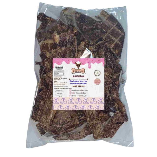 Pulmón de res deshidratado 1 kg, para perros de todas las razas y tamaños