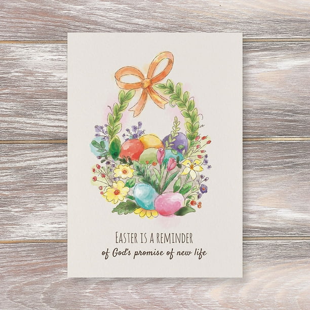 Easter Egg Basket Greeting Cards -Set of 8, Envelopes Included, Inspiring  Holiday Message, 5 x 7 Inches, by Current - Walmart.com