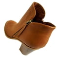 thumbnail image 4 of TRENDSUP Buffy-20 Women's Block Heel PU Leather Side Zipper Ankle Bootie TAN 6.5, 4 of 4