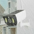 thumbnail image 4 of Cámaras ficticias de seguridad para exteriores y antirrobo con panel solar y detector de movimiento. CCTV LED a prueba de agua, con luz LED roja intermitente con foco de 20 LED., 4 of 5
