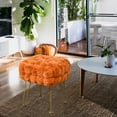 thumbnail image 2 of Home Soft Things Fox Faux Fur Pouf Stool Ottoman - Burnt Orange - 17x17x17", 2 of 7