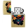 thumbnail image 3 of Zippo Blooming Skull Street Brass Pocket Lighter, 3 of 6