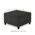 thumbnail image 2 of CQSXDA Large Square Storage Ottoman with Wooden Legs, Upholstered Button Tufted Coffee Table with Nail Trims, 2 of 9