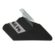 Isaac Mizrahi 60 Pack of Velvet Hangers in Black