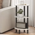 thumbnail image 2 of Furinno Turn-N-Tube 3-Tier Oval Side Table, White End Table, Night Stand, Bedside Table for Living Room, Bedroom, Plain White/Black, 2 of 5