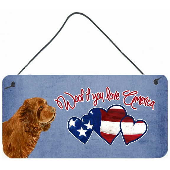 Woof if you love America Sussex Spaniel Wall or Door Hanging Prints