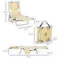 thumbnail image 3 of Folding Beach Lounge Chair, 5-Level Adjustable Sun Lounger with Face Hole and Arm Tabs for Patio, Garden, Beach, Pool, 3 of 9