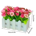 thumbnail image 2 of Maceta de valla Flores de rosas artificiales Tela de simulación Flor Inicio Boda Decoración floral falsa, Rosa seitruly HA7815-01B, 2 of 6
