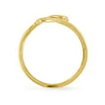 thumbnail image 3 of 14K Yellow Gold Ring Band Toe Double Heart, Size 6, 3 of 7