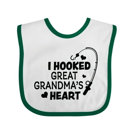 

Inktastic I Hooked Great Grandma s Heart with Fishing Rod Gift Baby Boy or Baby Girl Bib