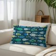 thumbnail image 6 of Deep Green Fishes Throw Pillow Cover 16 x 24 Inch Decorative Pillow Cover Cartoon Coastal Ocean Fish Striped Lumbar Pillowcase Seasonal Rectangle Cushion Case for Couch Sofa Bed Living Room, 6 of 9